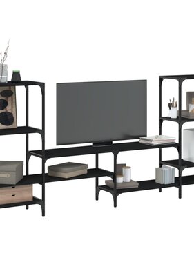 VidaXL Tv-meubel 206,5x28,5x95 cm bewerkt hout zwart