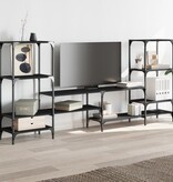 VidaXL Tv-meubel 206,5x28,5x95 cm bewerkt hout zwart