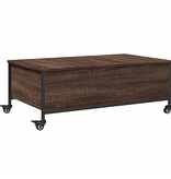 VidaXL Salontafel met wielen 91x55x34 cm bewerkt hout bruin eikenkleur