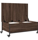 VidaXL Salontafel met wielen 91x55x34 cm bewerkt hout bruin eikenkleur