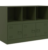 VidaXL Dressoir 99x39x73 cm staal olijfgroen