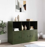 VidaXL Dressoir 99x39x73 cm staal olijfgroen