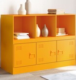 VidaXL Dressoir 99x39x73 cm staal mosterdgeel