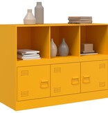 VidaXL Dressoir 99x39x73 cm staal mosterdgeel