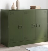 VidaXL Dressoir 99x39x73 cm staal olijfgroen