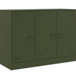 VidaXL Dressoir 99x39x73 cm staal olijfgroen