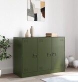 VidaXL Dressoir 99x39x73 cm staal olijfgroen
