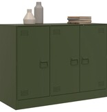 VidaXL Dressoir 99x39x73 cm staal olijfgroen