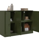 VidaXL Dressoir 99x39x73 cm staal olijfgroen