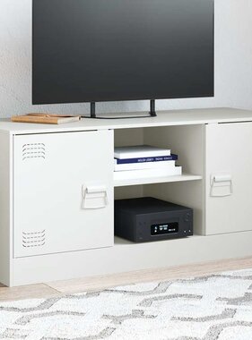 VidaXL Tv-meubel 99x39x44 cm staal wit