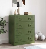 VidaXL Dressoir 67x39x83 cm staal olijfgroen