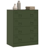 VidaXL Dressoir 67x39x83 cm staal olijfgroen