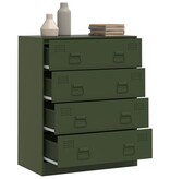 VidaXL Dressoir 67x39x83 cm staal olijfgroen