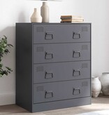 VidaXL Dressoir 67x39x83 cm staal antracietkleurig