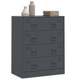 VidaXL Dressoir 67x39x83 cm staal antracietkleurig