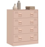 VidaXL Dressoir 67x39x83 cm staal roze