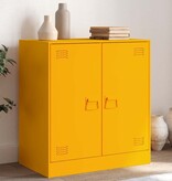 VidaXL Dressoir 67x39x73 cm staal mosterdgeel
