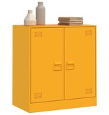 VidaXL Dressoir 67x39x73 cm staal mosterdgeel