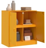 VidaXL Dressoir 67x39x73 cm staal mosterdgeel