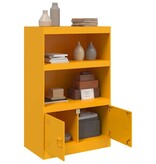 VidaXL Dressoir 67x39x107 cm staal mosterdgeel