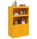 VidaXL Dressoir 67x39x107 cm staal mosterdgeel