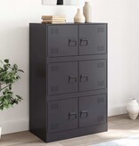 VidaXL Dressoir 67x39x107 cm staal zwart