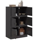 VidaXL Dressoir 67x39x107 cm staal zwart