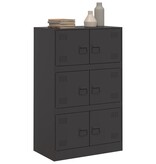 VidaXL Dressoir 67x39x107 cm staal zwart