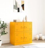 VidaXL Dressoir 67x39x73 cm staal mosterdgeel