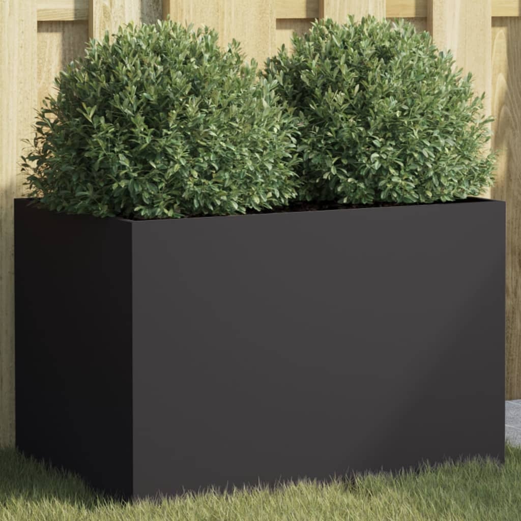 VidaXL Plantenbak 62x40x39 cm staal zwart