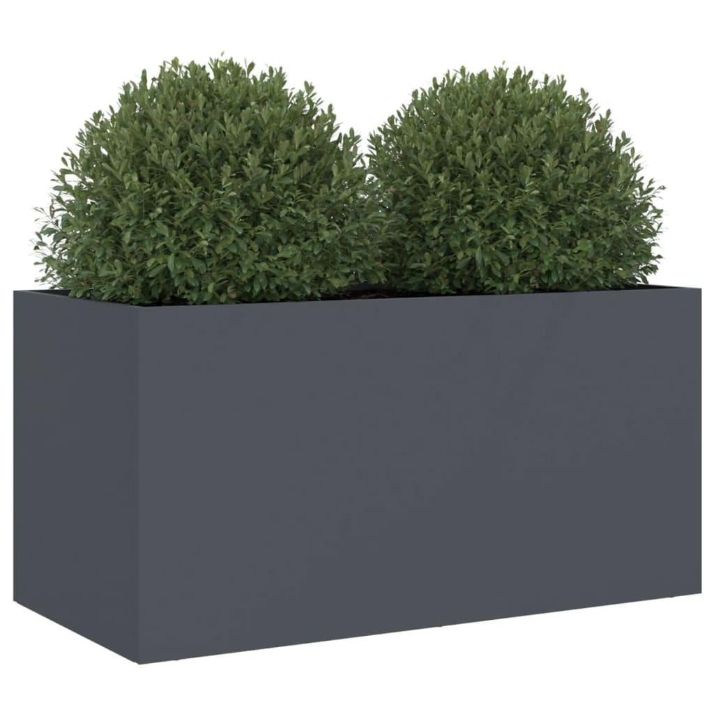 VidaXL Plantenbak 62x30x29 cm staal antracietkleurig