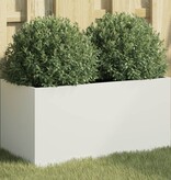 VidaXL Plantenbak 62x30x29 cm staal wit