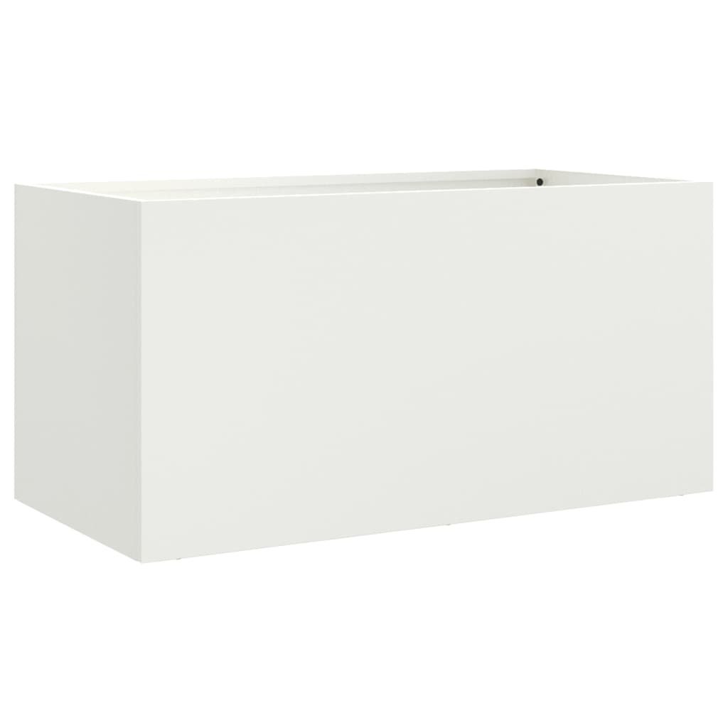VidaXL Plantenbak 62x30x29 cm staal wit