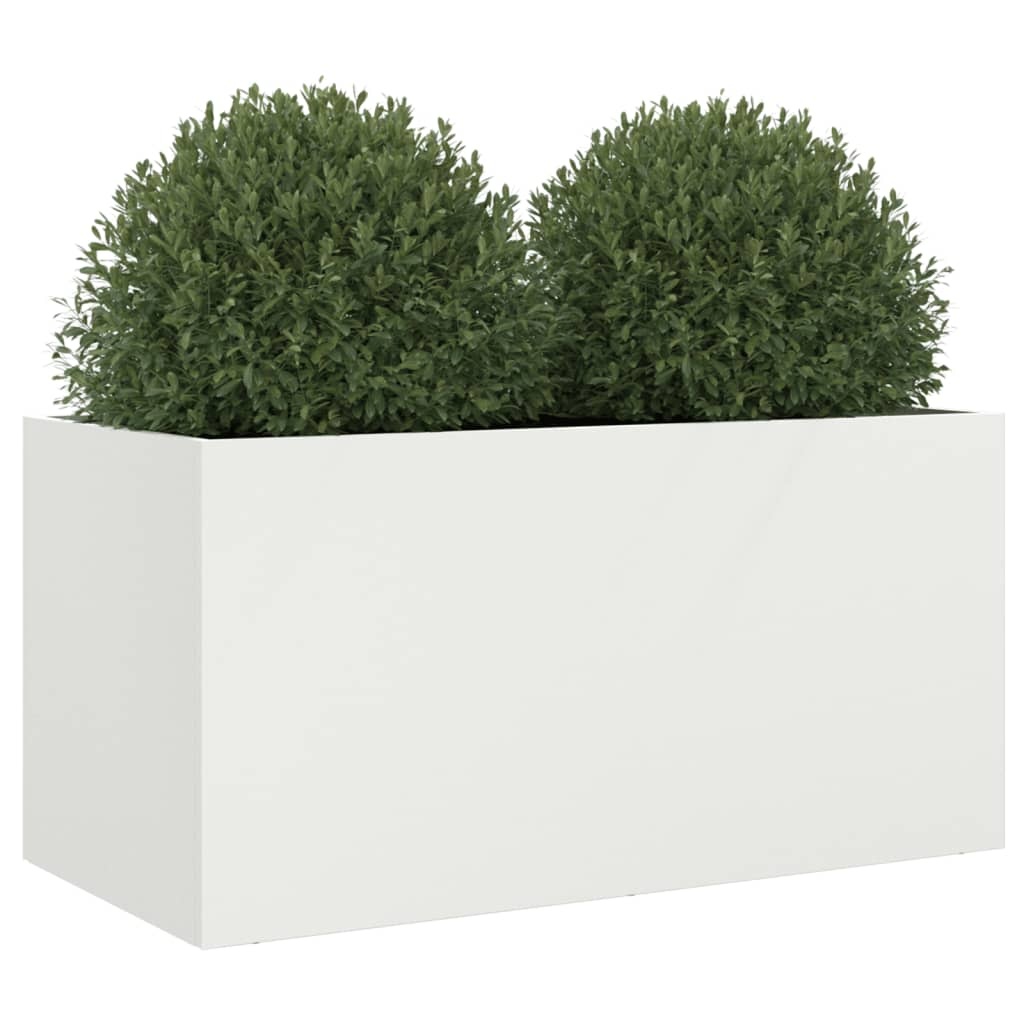 VidaXL Plantenbak 62x30x29 cm staal wit