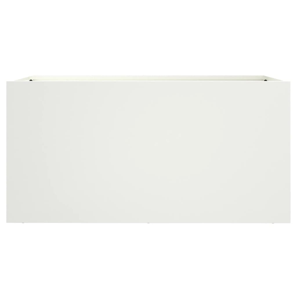 VidaXL Plantenbak 62x30x29 cm staal wit