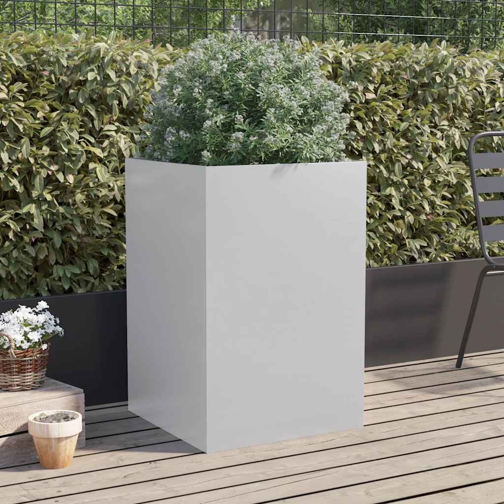 VidaXL Plantenbak 52x48x75 cm gegalvaniseerd staal zilverkleurig