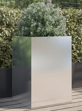 VidaXL Plantenbak 52x48x75 cm roestvrij staal zilverkleurig