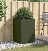 VidaXL Plantenbak 52x48x75 cm staal olijfgroen