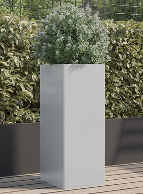 VidaXL Plantenbak 32x29x75 cm gegalvaniseerd staal zilverkleurig