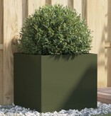 VidaXL Plantenbak 49x47x46 cm staal olijfgroen
