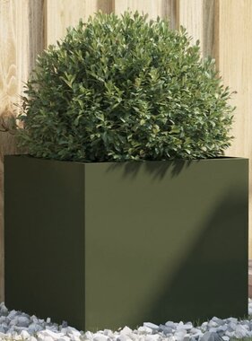 VidaXL Plantenbak 49x47x46 cm staal olijfgroen
