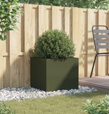 VidaXL Plantenbak 49x47x46 cm staal olijfgroen