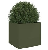 VidaXL Plantenbak 49x47x46 cm staal olijfgroen