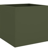 VidaXL Plantenbakken 2 st 42x40x39 cm staal olijfgroen