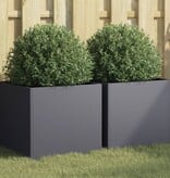 VidaXL Plantenbakken 2 st 42x40x39 cm staal antracietkleurig