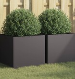 VidaXL Plantenbakken 2 st 42x40x39 cm staal zwart