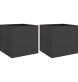 VidaXL Plantenbakken 2 st 42x40x39 cm staal zwart