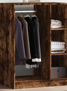 VidaXL Kledingkast 77x48x102 cm bewerkt hout gerookt eikenkleurig