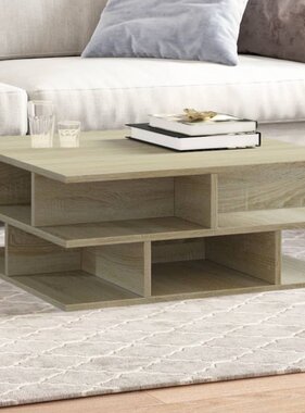 VidaXL Salontafel 70x70x29 cm bewerkt hout sonoma eikenkleurig
