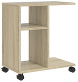 VidaXL Bijzettafel met wieltjes 50x30x55 cm hout sonoma eikenkleurig